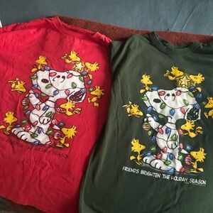 Vintage Charlie Brown Christmas T-Shirts - Red and Green